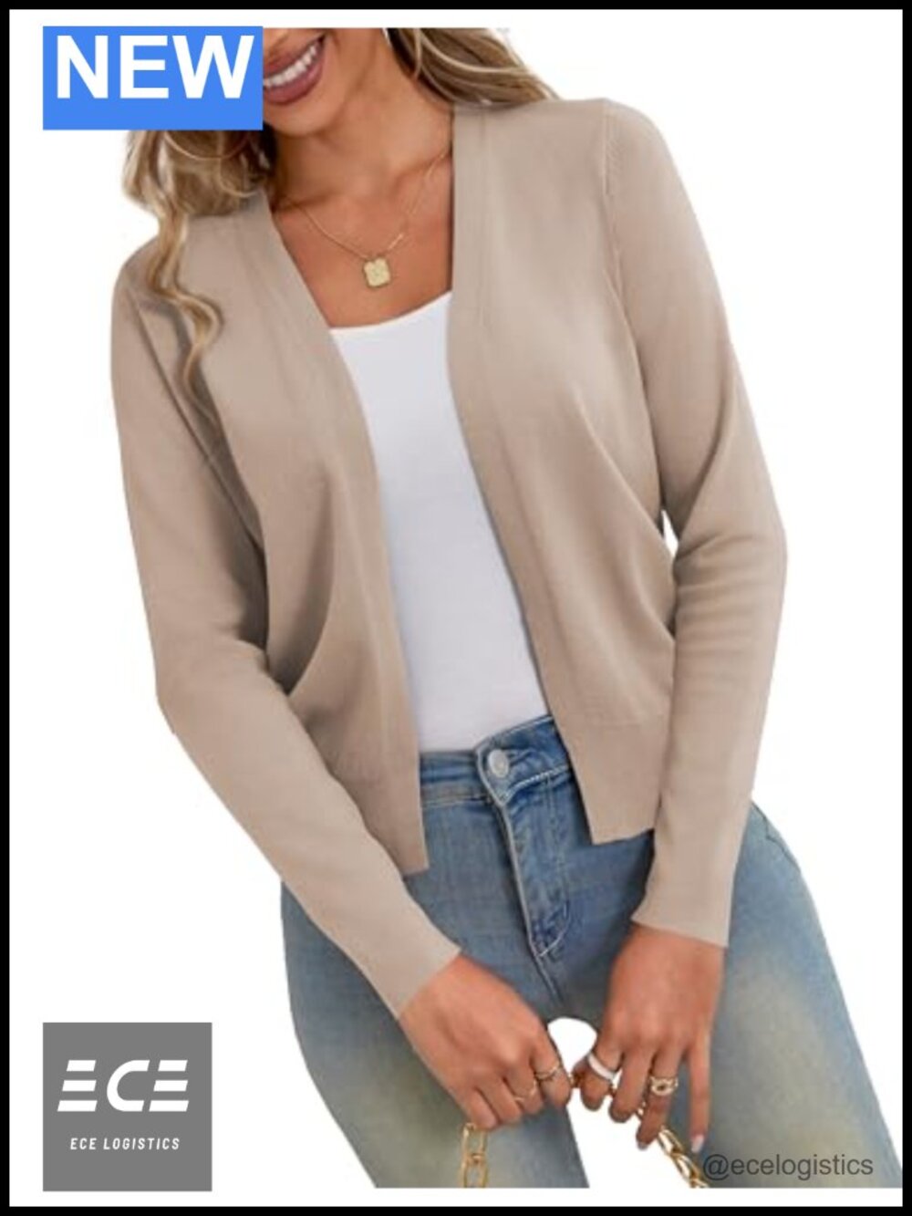 Women's Long Sleeve Open Front Shrug Cardigan Cropped Ribbed Lightweight